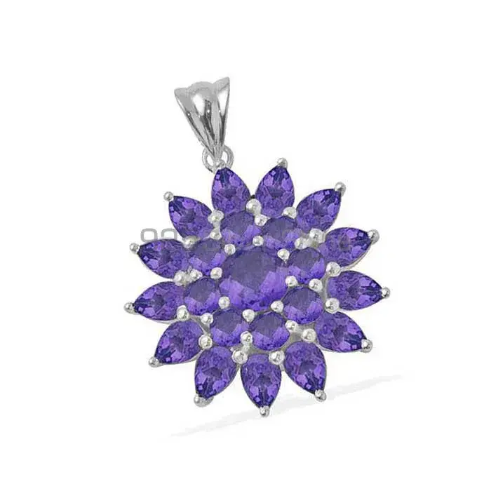 925 Fine Silver Pendants In Amethyst Gemstone Jewelry 925SP1670_0