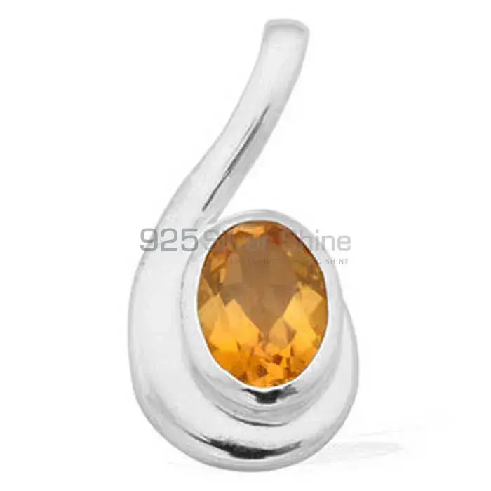 925 Fine Silver Pendants In Citrine Gemstone Jewelry 925SP1620_0