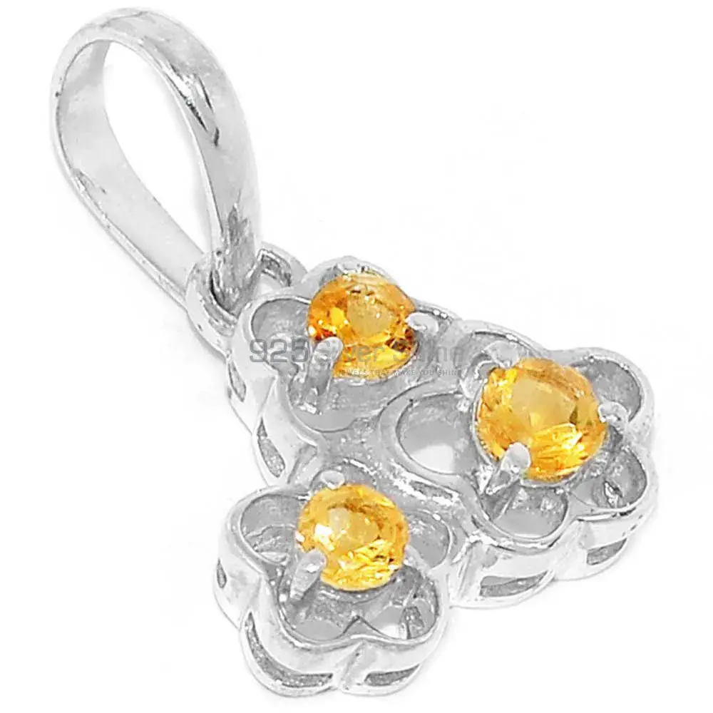 925 Fine Silver Pendants In Citrine Gemstone Jewelry 925SP213-3_1