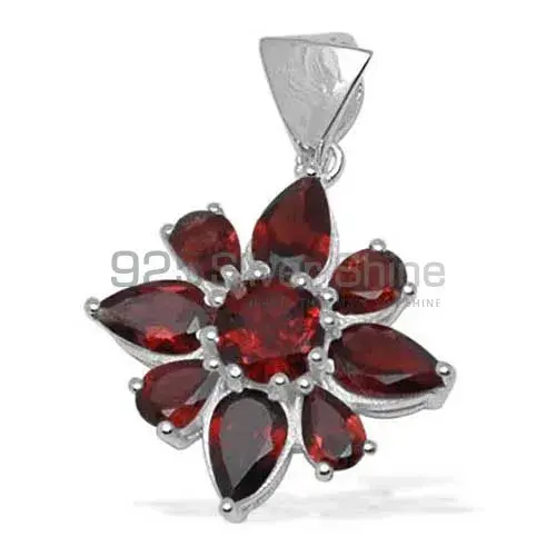 925 Fine Silver Pendants In Garnet Gemstone Jewelry 925SP1420_0
