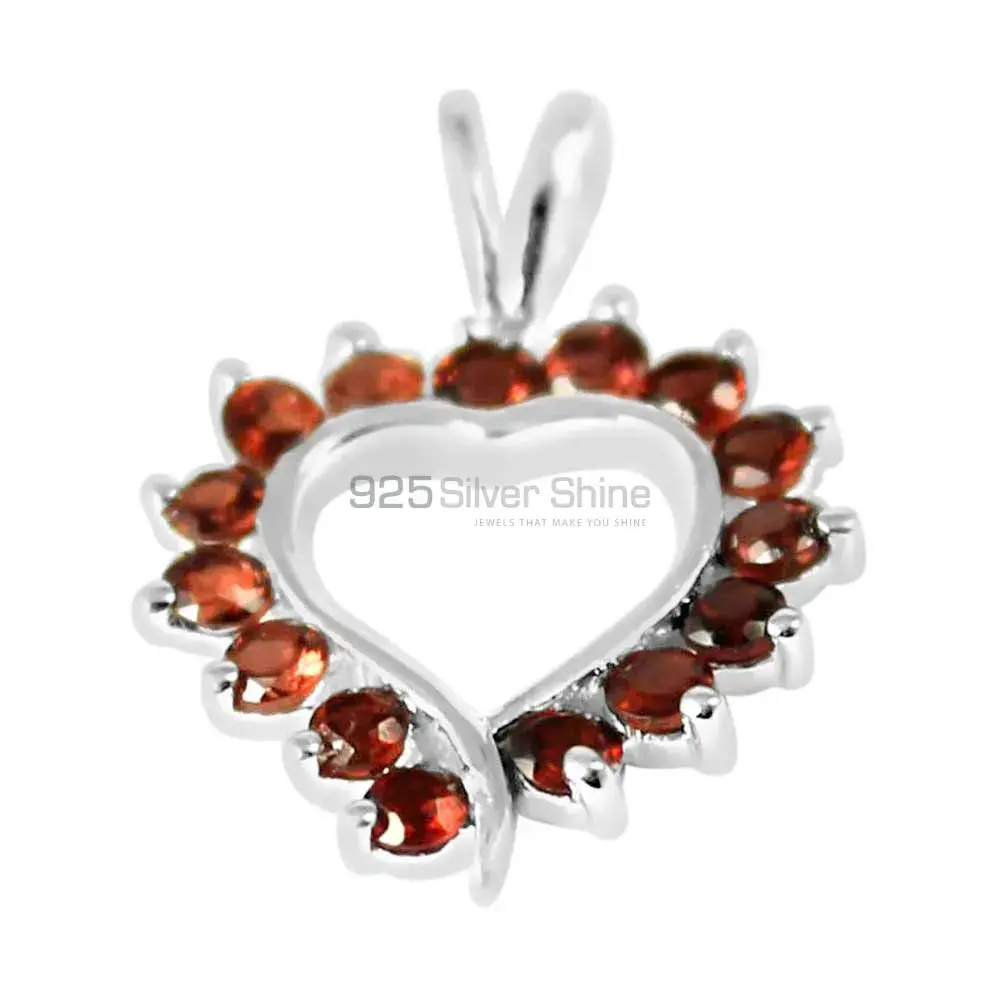 925 Fine Silver Pendants In Garnet Gemstone Jewelry 925SP238-2_1