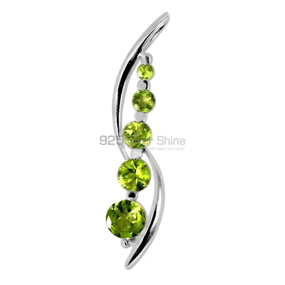 925 Fine Silver Pendants In Peridot Gemstone Jewelry 925SP261-5_1