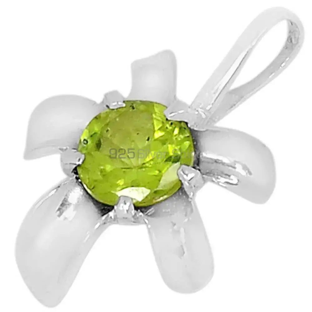 925 Fine Silver Pendants In Peridot Gemstone Jewelry 925SSP312-6_1