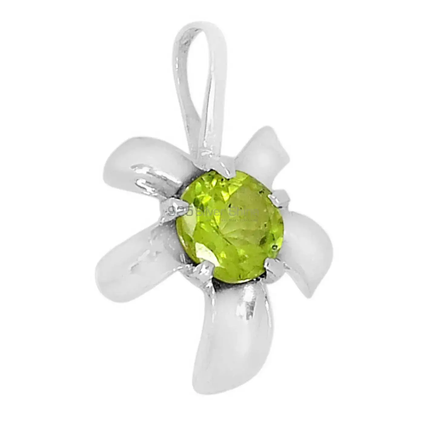 925 Fine Silver Pendants In Peridot Gemstone Jewelry 925SSP312-6_2