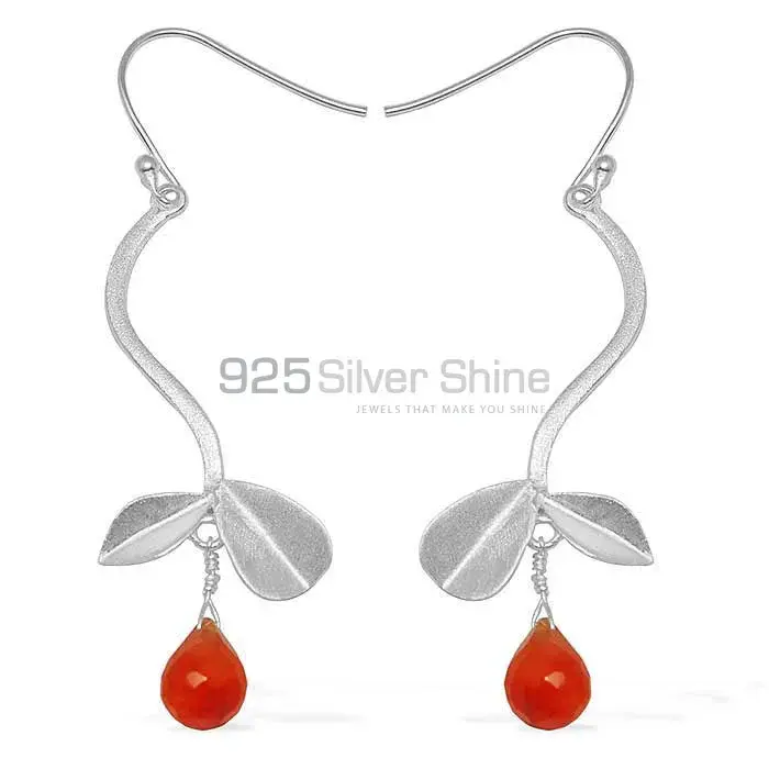 925 Solid Silver Earring In Carnelian Gemstone Jewelry 925SB728
