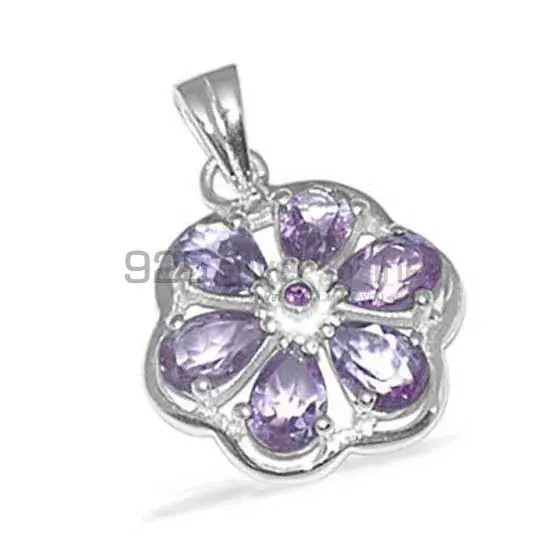 925 Solid Silver Pendants In Amethyst Gemstone Jewelry 925SP1369_0