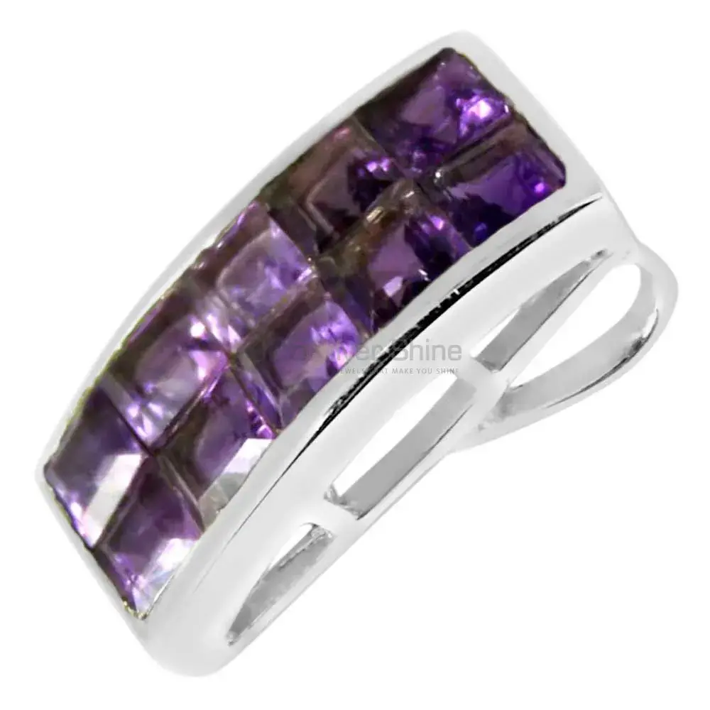 925 Solid Silver Pendants In Amethyst Gemstone Jewelry 925SP245-8_1