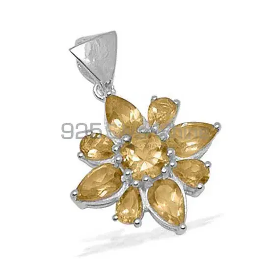 925 Solid Silver Pendants In Citrine Gemstone Jewelry 925SP1419_1