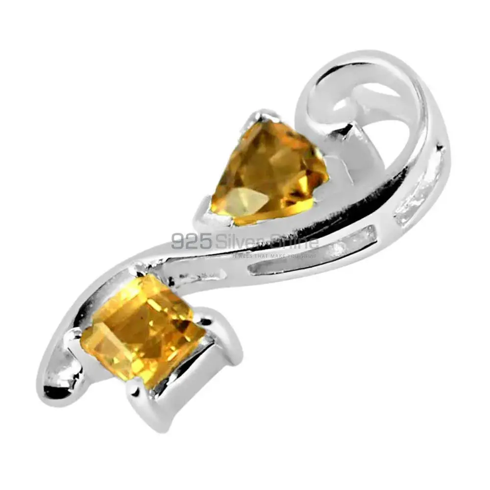 925 Solid Silver Pendants In Citrine Gemstone Jewelry 925SP253-2_1
