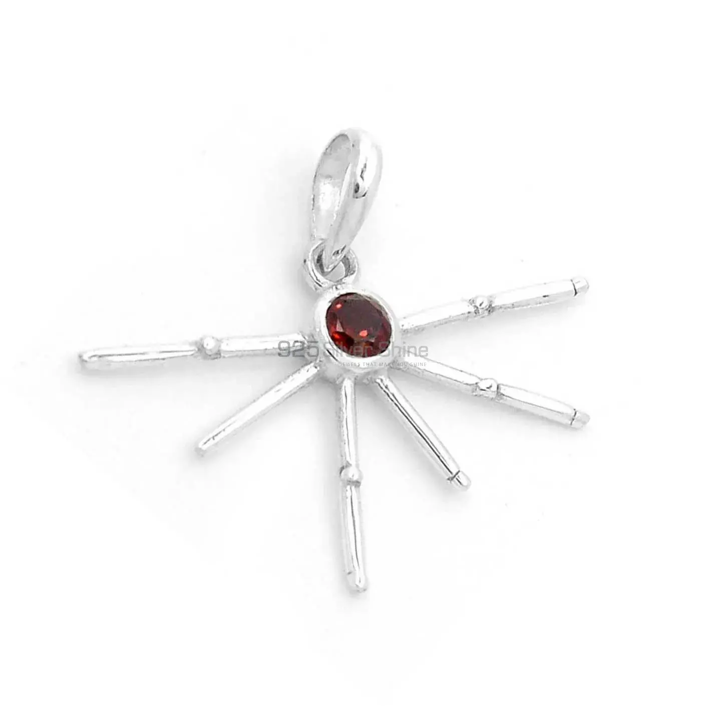925 Solid Silver Pendants In Garnet Gemstone Jewelry 925SSP323-4_1