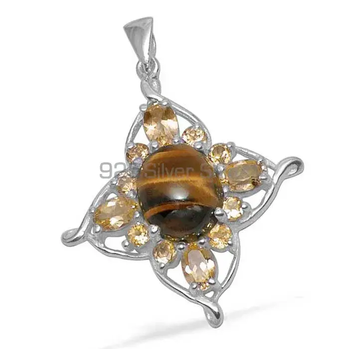 925 Solid Silver Pendants In Multi Gemstone Jewelry 925SP1469_1