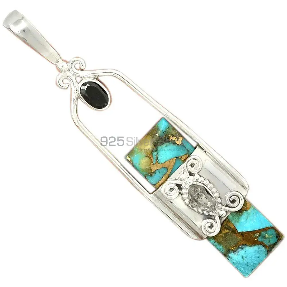 925 Solid Silver Pendants In Multi Gemstone Jewelry 925SP61-4_2