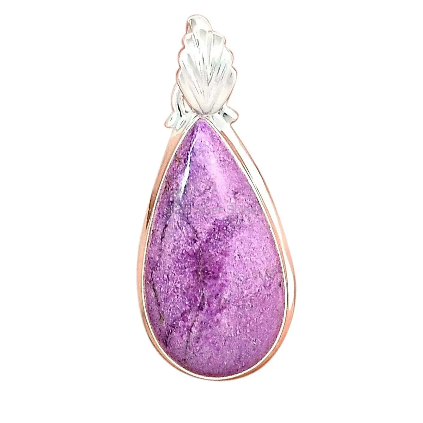 925 Solid Silver Pendants In Purpurite Gemstone Jewelry 925SP147_4