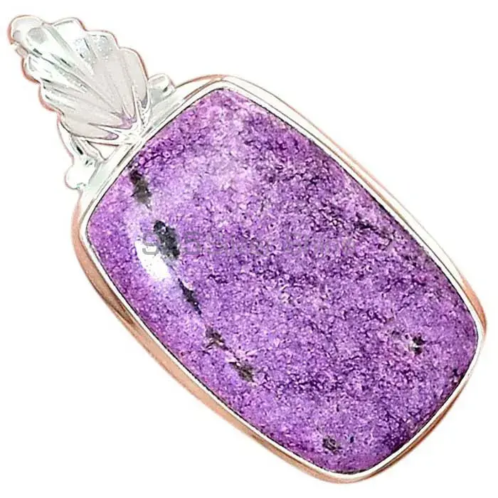 925 Solid Silver Pendants In Purpurite Gemstone Jewelry 925SP147_7