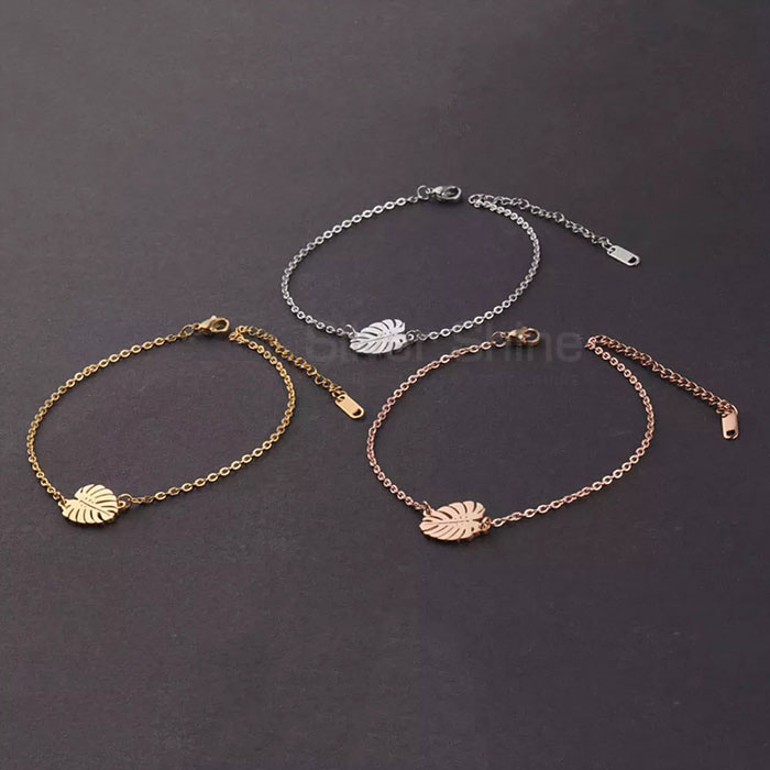 925 Sterling Silver Materials Flower Charm Chain Bracelet FWMB182_0