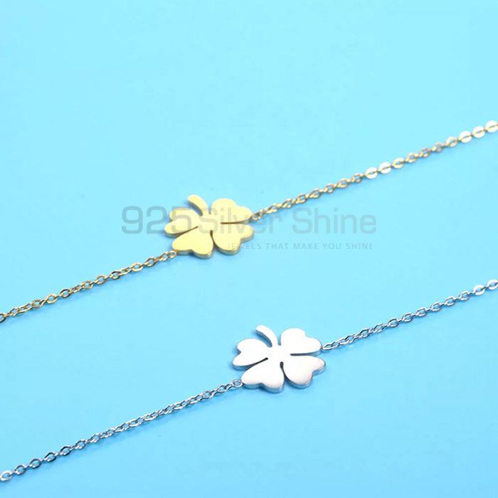 925 Sterling Silver Clover Handmade Bracelet Jewelry CFMB28_0