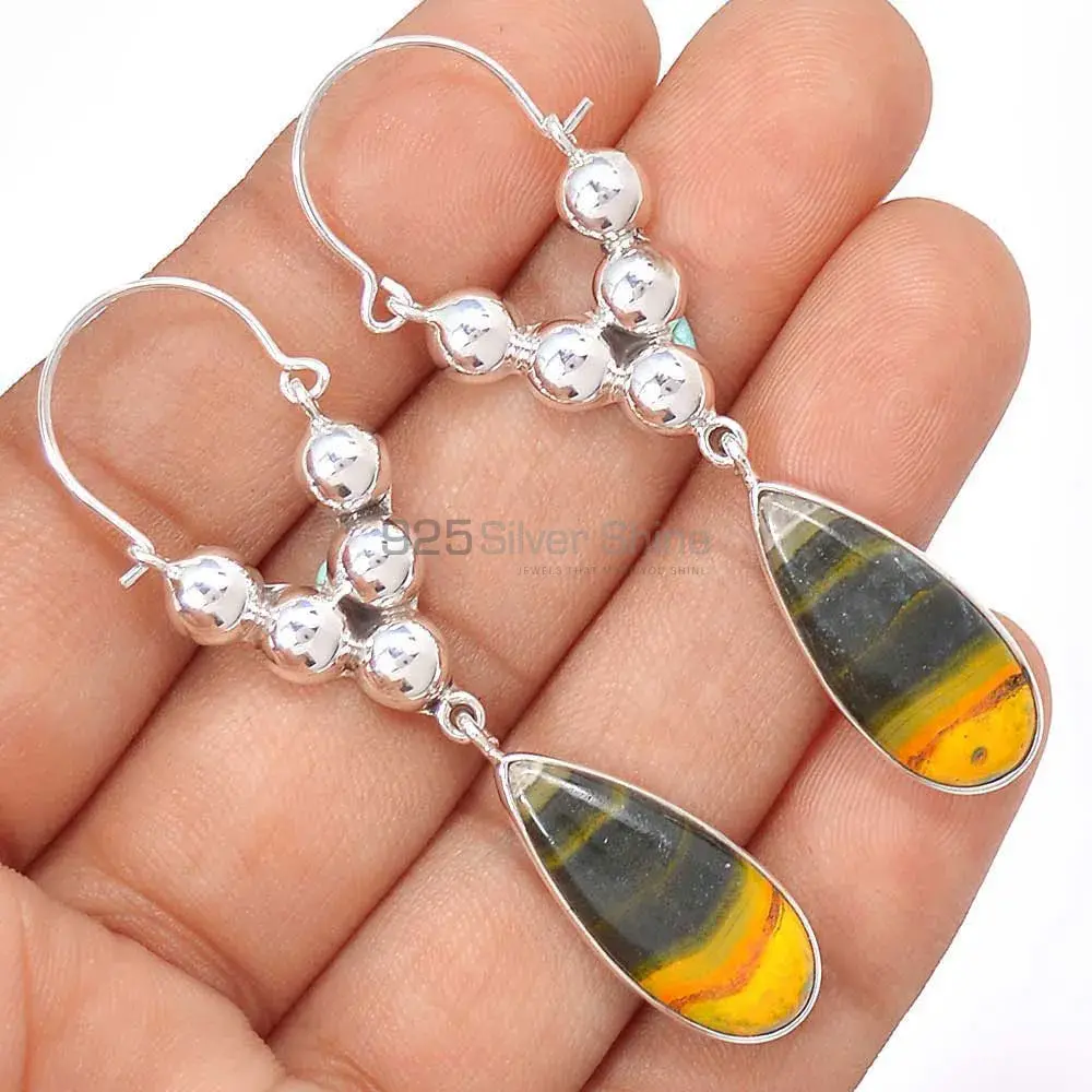 925 Sterling Silver Earrings In Natural Eclipse Gemstone 925SE3070_0