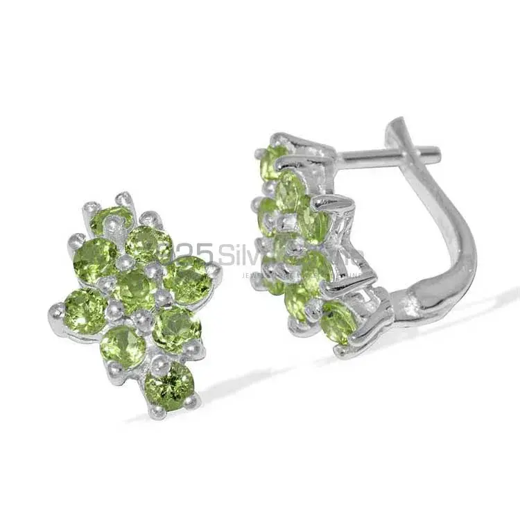 925 Sterling Silver Earrings In Natural Peridot Gemstone 925SE879_1