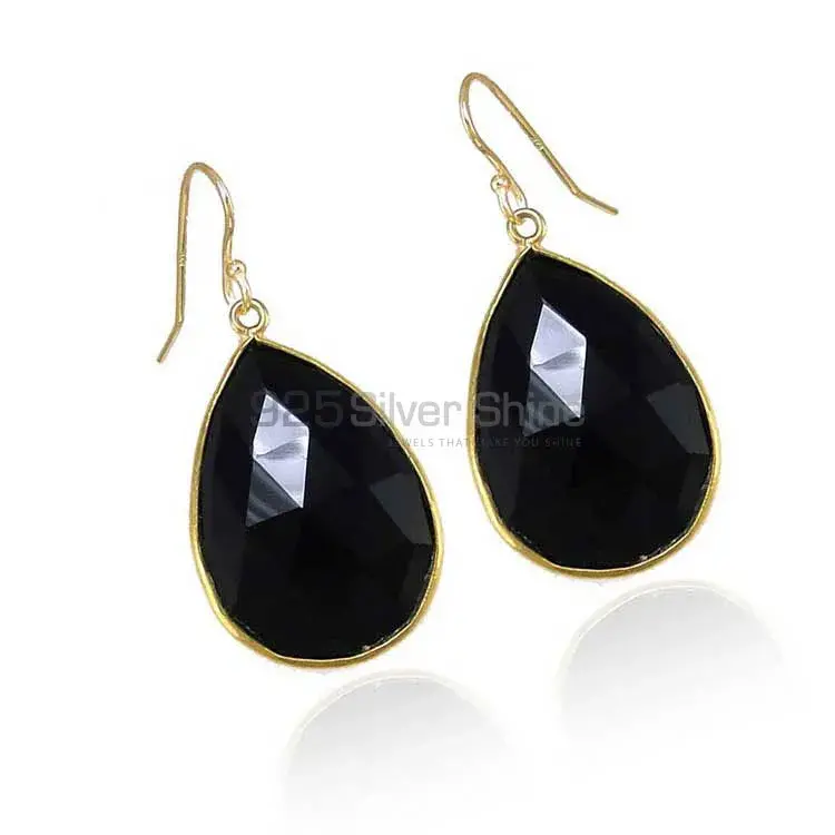 925 Sterling Silver Earrings In Genuine Black Onyx Gemstone 925SE1915_1