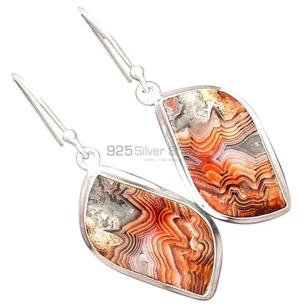 925 Sterling Silver Earrings In Genuine Mexican Laguna Lace Gemstone 925SE2253_2