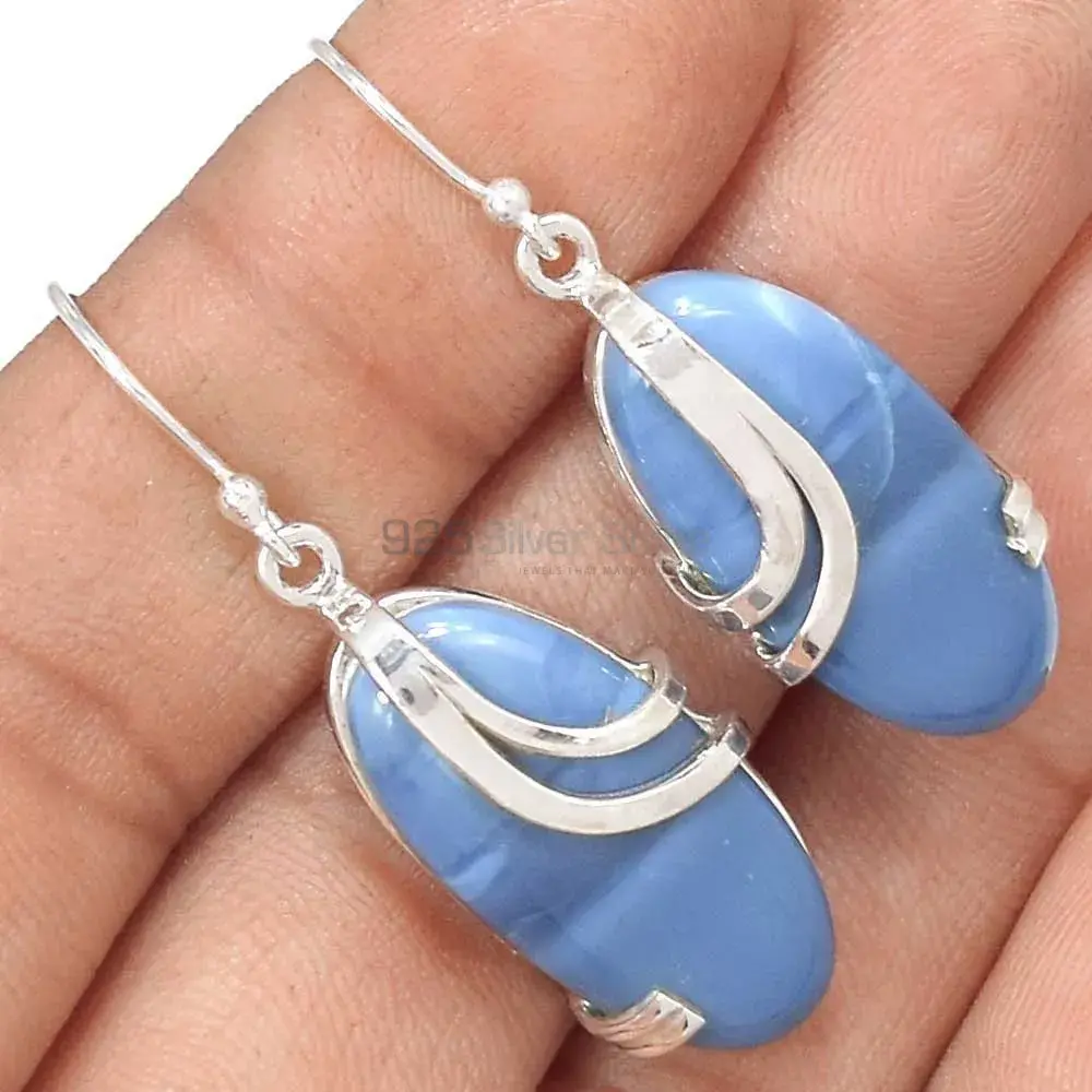 925 Sterling Silver Earrings In Natural Agate Gemstone 925SE2093_1