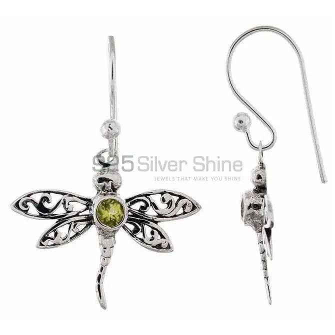 925 Sterling Silver Earrings In Natural Peridot Gemstone 925SE1159_1