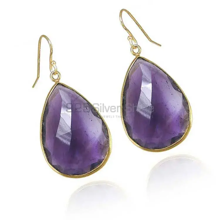 925 Sterling Silver Earrings In Semi Precious Amethyst Gemstone 925SE1914_1