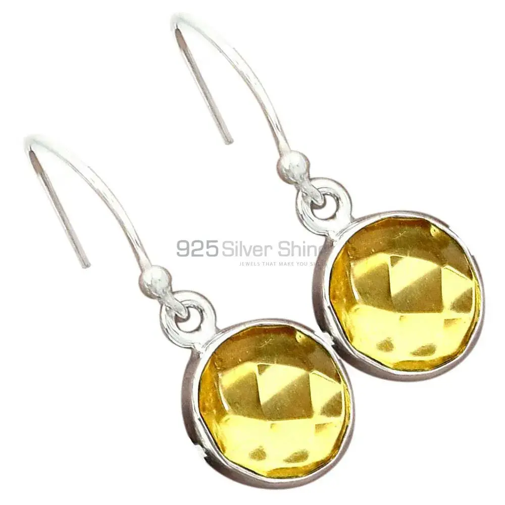 925 Sterling Silver Earrings In Semi Precious Citrine Gemstone 925SE2751_1