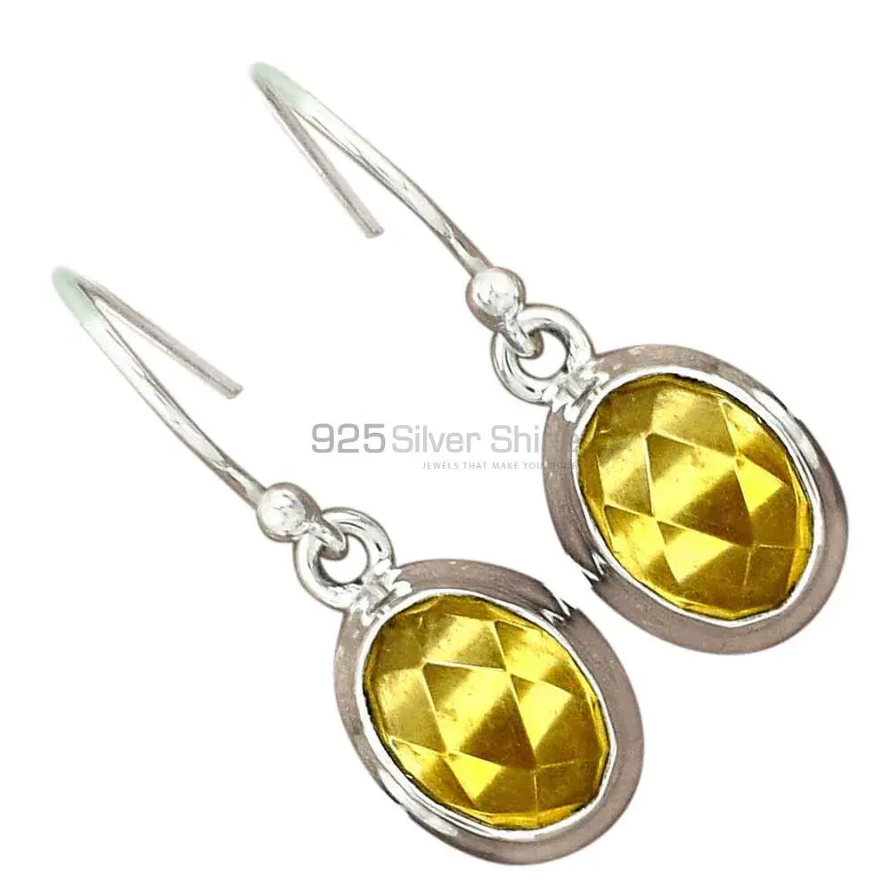 925 Sterling Silver Earrings In Semi Precious Citrine Gemstone 925SE2751_3