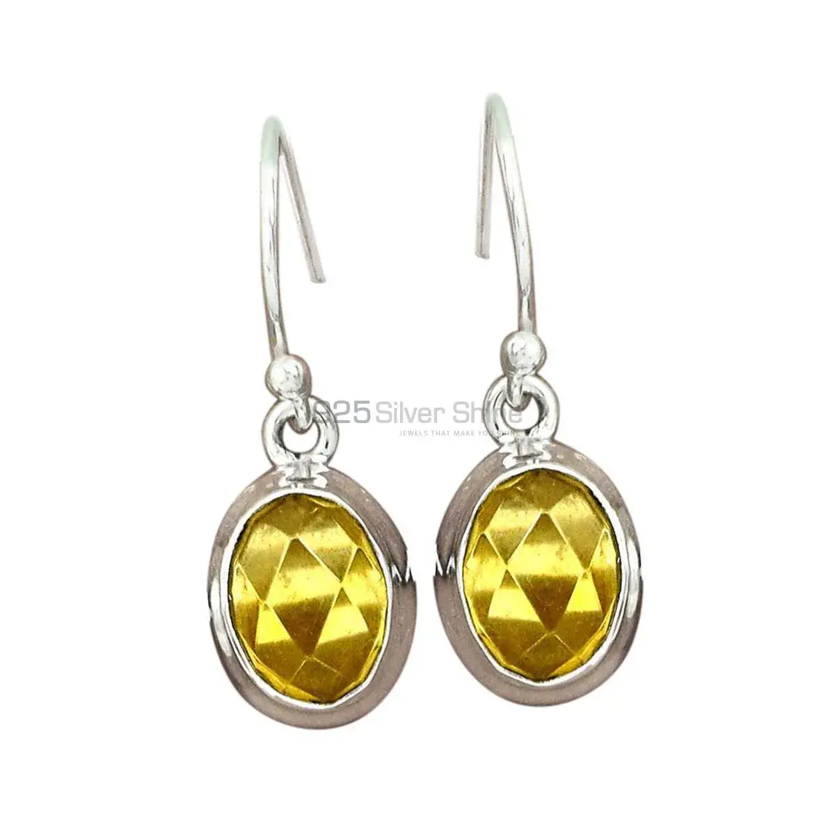 925 Sterling Silver Earrings In Semi Precious Citrine Gemstone 925SE2751_6