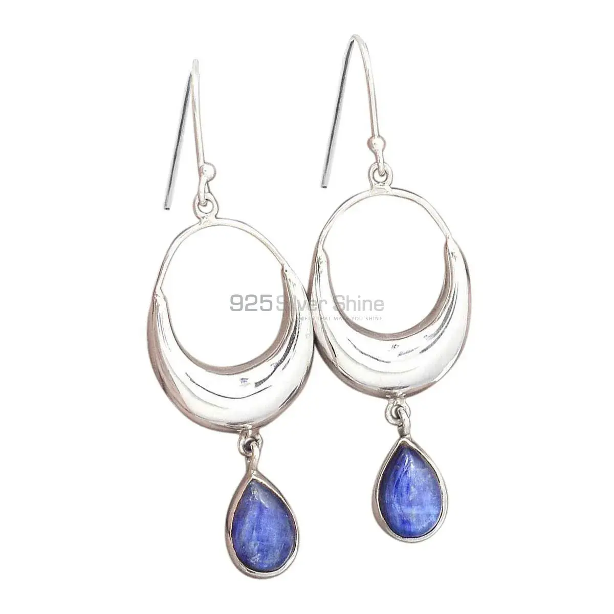 925 Sterling Silver Earrings In Semi Precious Kyanite Gemstone 925SE2015-1_1