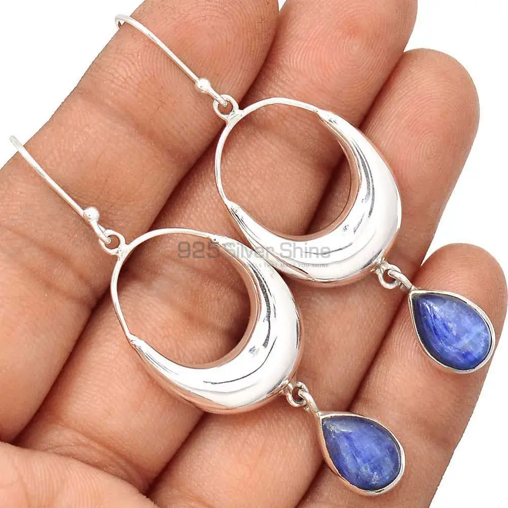 925 Sterling Silver Earrings In Semi Precious Kyanite Gemstone 925SE2015-1_2