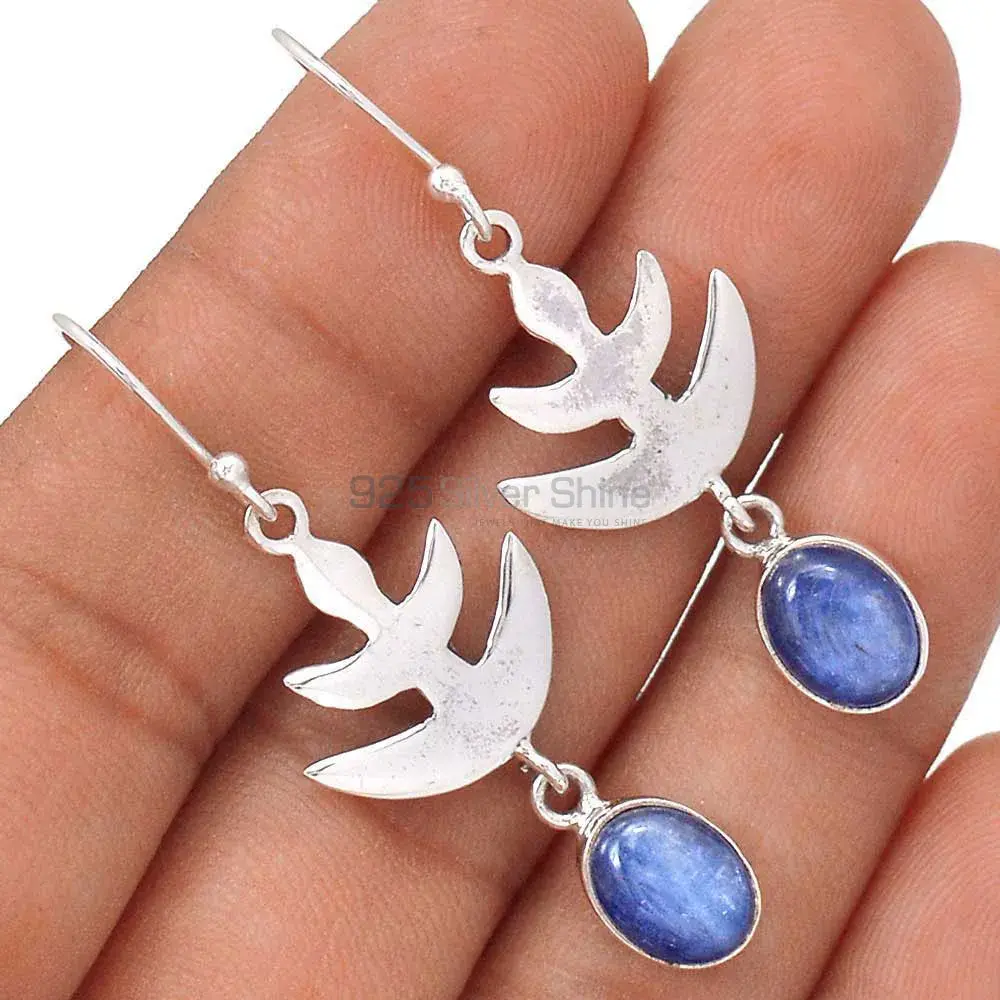 925 Sterling Silver Earrings In Semi Precious Kyanite Gemstone 925SE2173_1