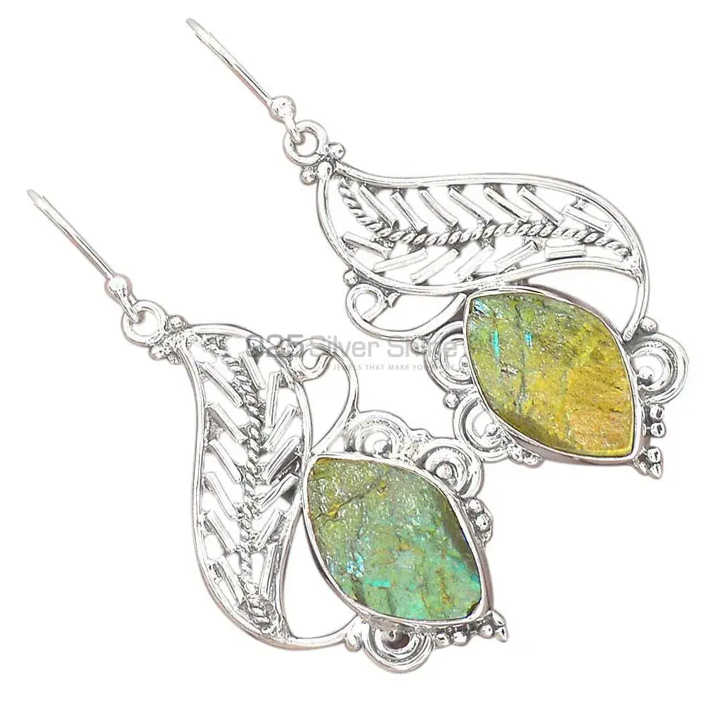 925 Sterling Silver Earrings In Semi Precious Labradorite Gemstone 925SE2965_2