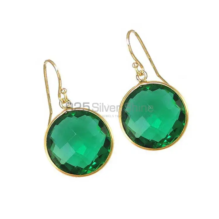 925 Sterling Silver Earrings In Genuine Hydro Green Onyx Gemstone 925SE1945_1