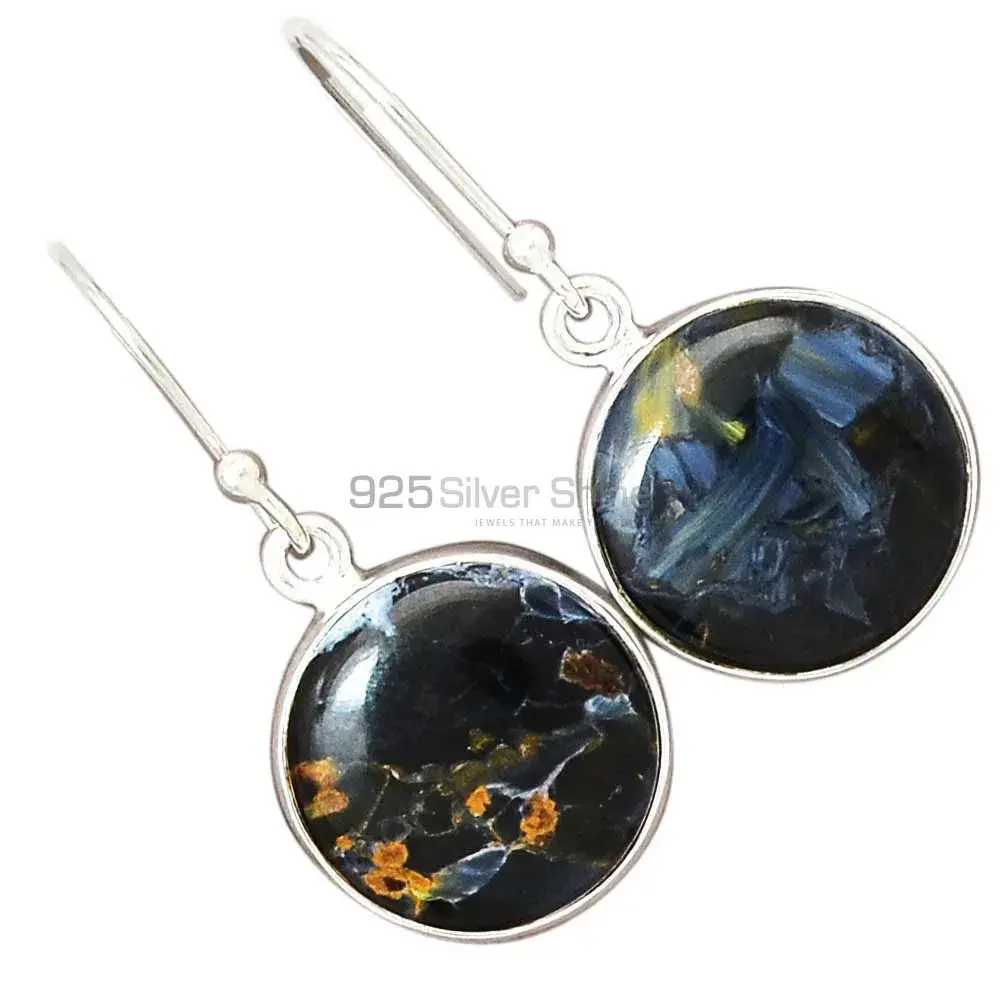 925 Sterling Silver Earrings In Genuine Pietersite Gemstone 925SE2362_3