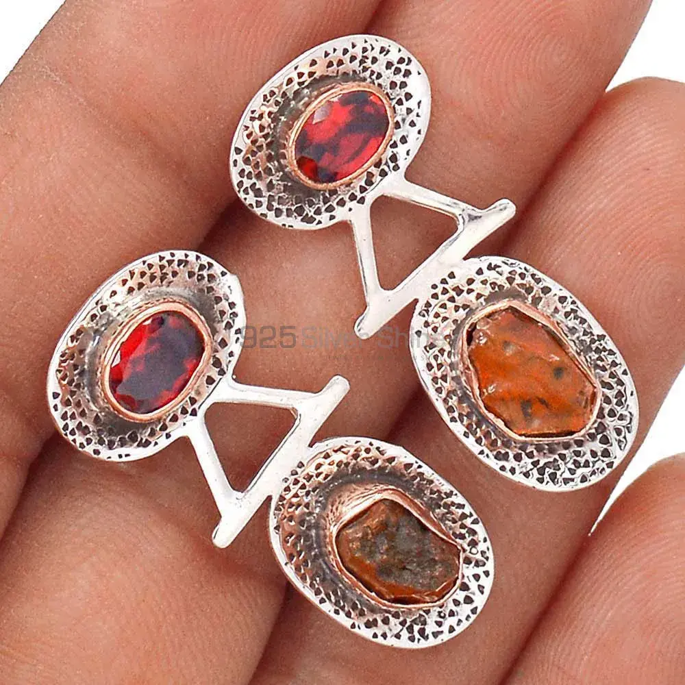 925 Sterling Silver Earrings In Natural Multi Gemstone 925SE2123_1