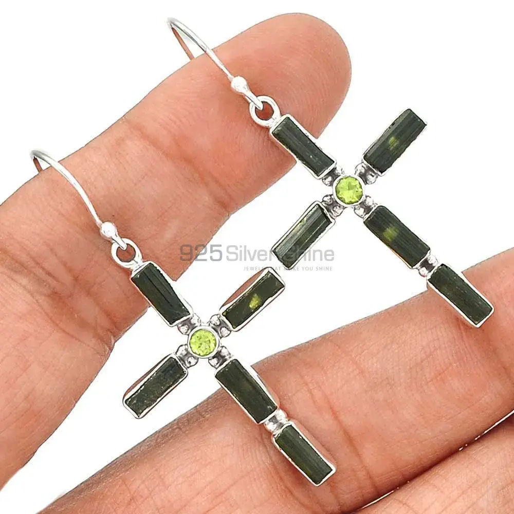 925 Sterling Silver Earrings In Semi Precious Multi Gemstone 925SE2837_1