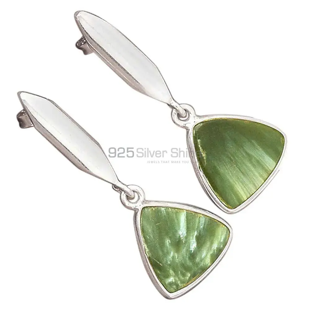 925 Sterling Silver Earrings In Natural Seraphinite Gemstone 925SE2909_5