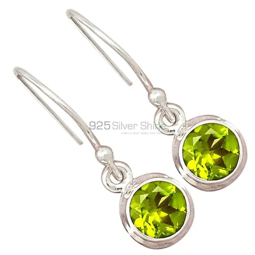 925 Sterling Silver Earrings In Genuine Peridot Gemstone 925SE2353_4