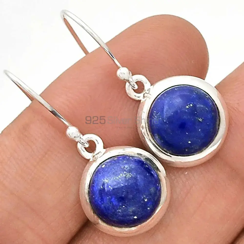 925 Sterling Silver Earrings In Natural Lapis Gemstone 925SE2272_1