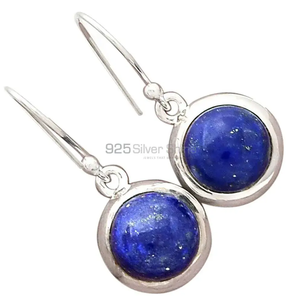925 Sterling Silver Earrings In Natural Lapis Gemstone 925SE2272_2