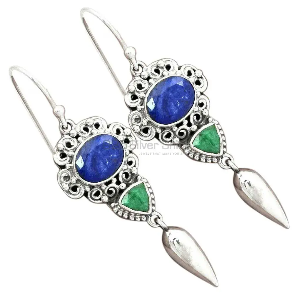 925 Sterling Silver Earrings In Natural Multi Gemstone 925SE2430_2