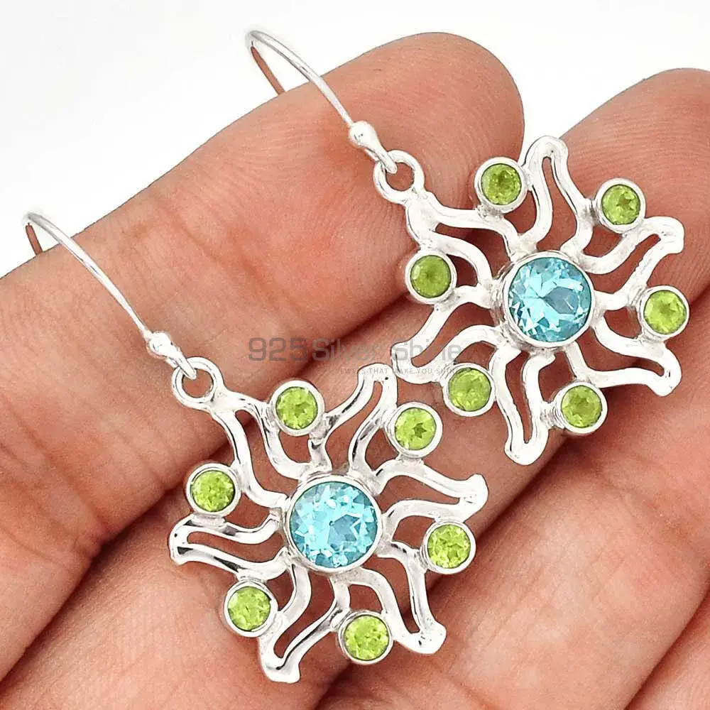 925 Sterling Silver Earrings In Natural Peridot Gemstone 925SE2035_1