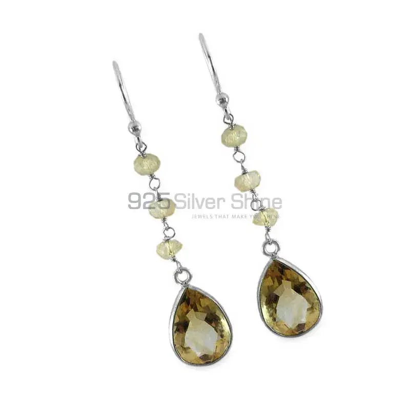 925 Sterling Silver Earrings In Semi Precious Citrine Gemstone 925SE1339_1