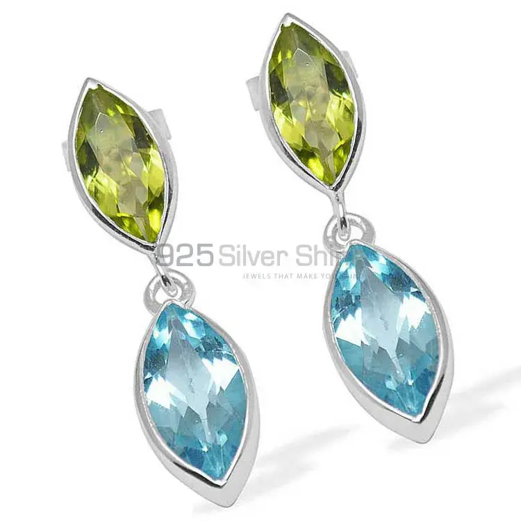 925 Sterling Silver Earrings In Semi Precious Multi Gemstone 925SE1111_1