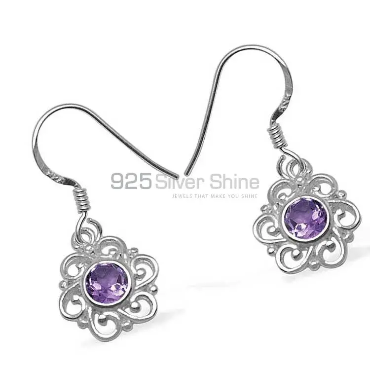 925 Sterling Silver Handmade Earrings In Amethyst Gemstone Jewelry 925SE1063_1