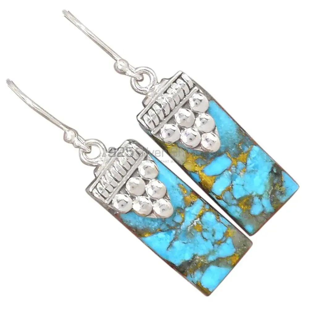 925 Sterling Silver Handmade Earrings In Cupper Turquoise Gemstone Jewelry 925SE2462_2