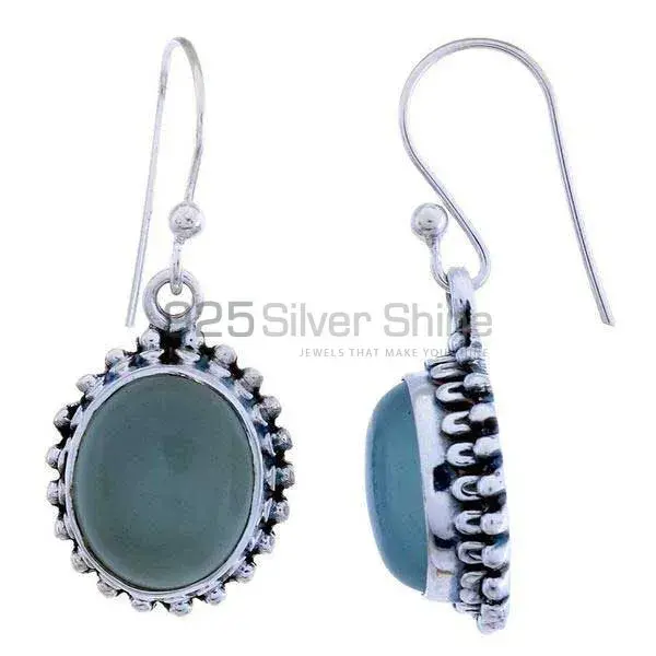 925 Sterling Silver Handmade Earrings In Green Onyx Gemstone Jewelry 925SE1212_1