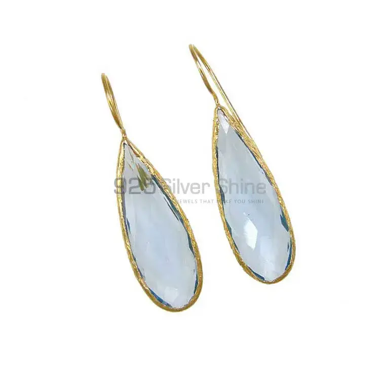 925 Sterling Silver Handmade Earrings In Hydro Blue Topaz Gemstone Jewelry 925SE1966_1